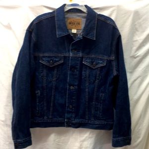 Gap blue jean buttons down jacket men sz lg